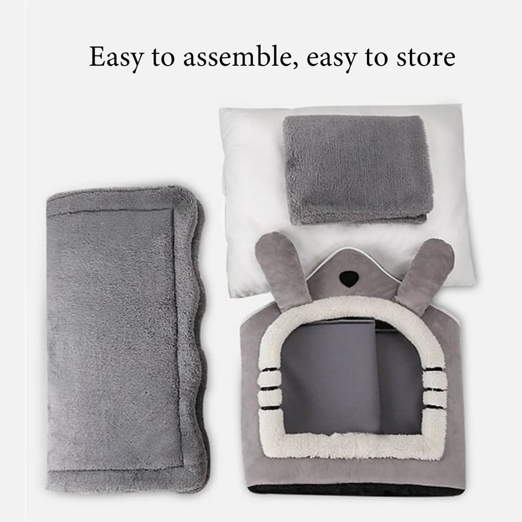 Snuggle Spot: Foldable & Washable Pet Bed for Cats & Dogs