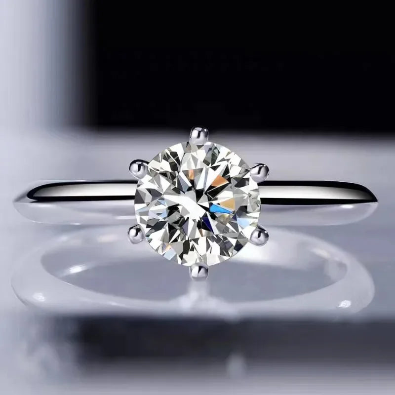 Mother’s Day Moissanite Ring – Real 925 Sterling Silver 1CT Solitaire
