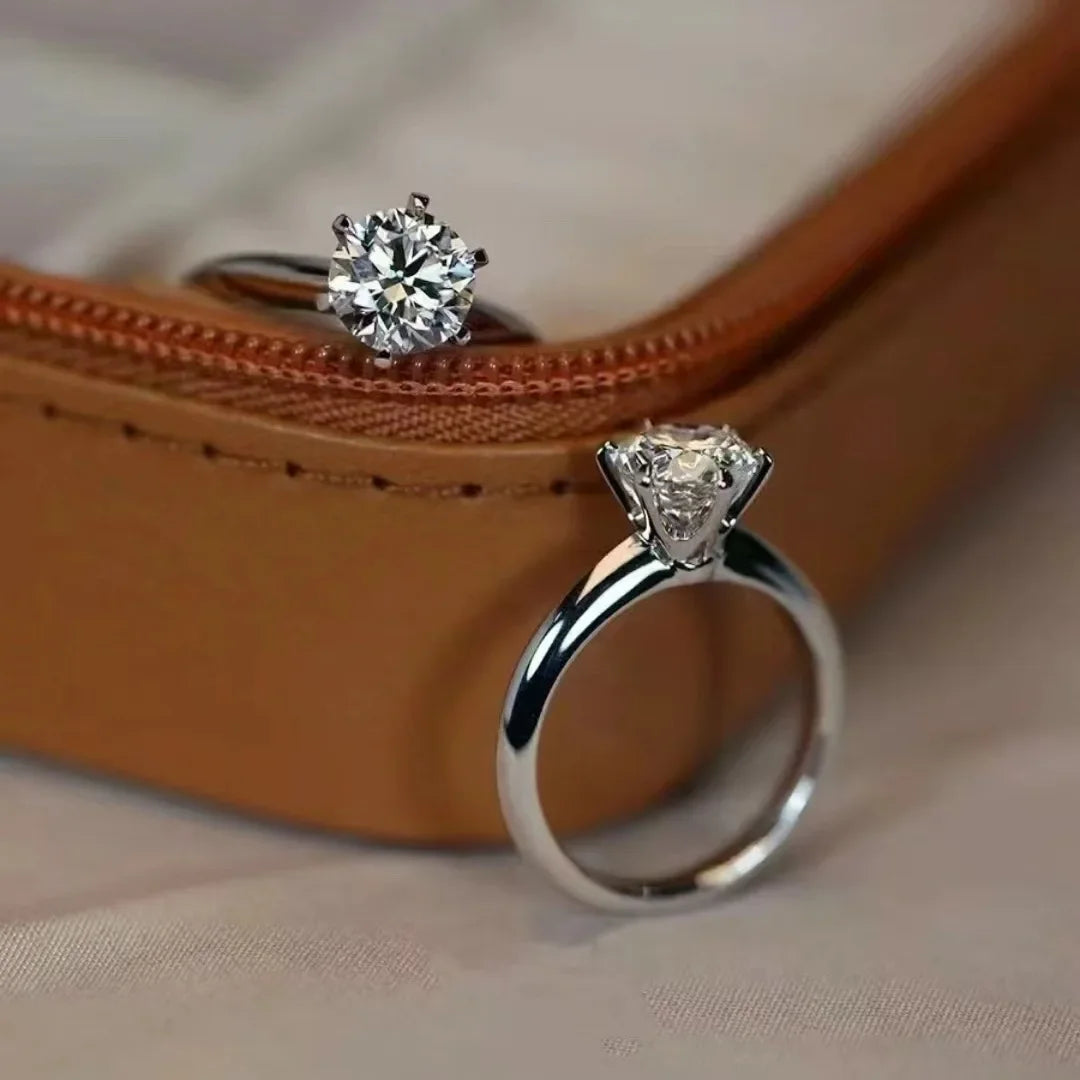 Mother’s Day Moissanite Ring – Real 925 Sterling Silver 1CT Solitaire