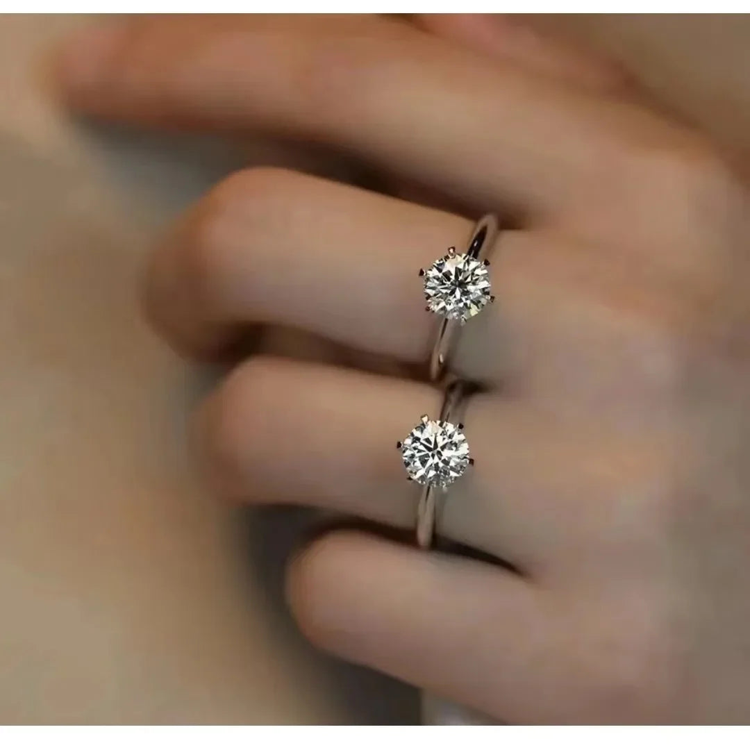 Mother’s Day Moissanite Ring – Real 925 Sterling Silver 1CT Solitaire