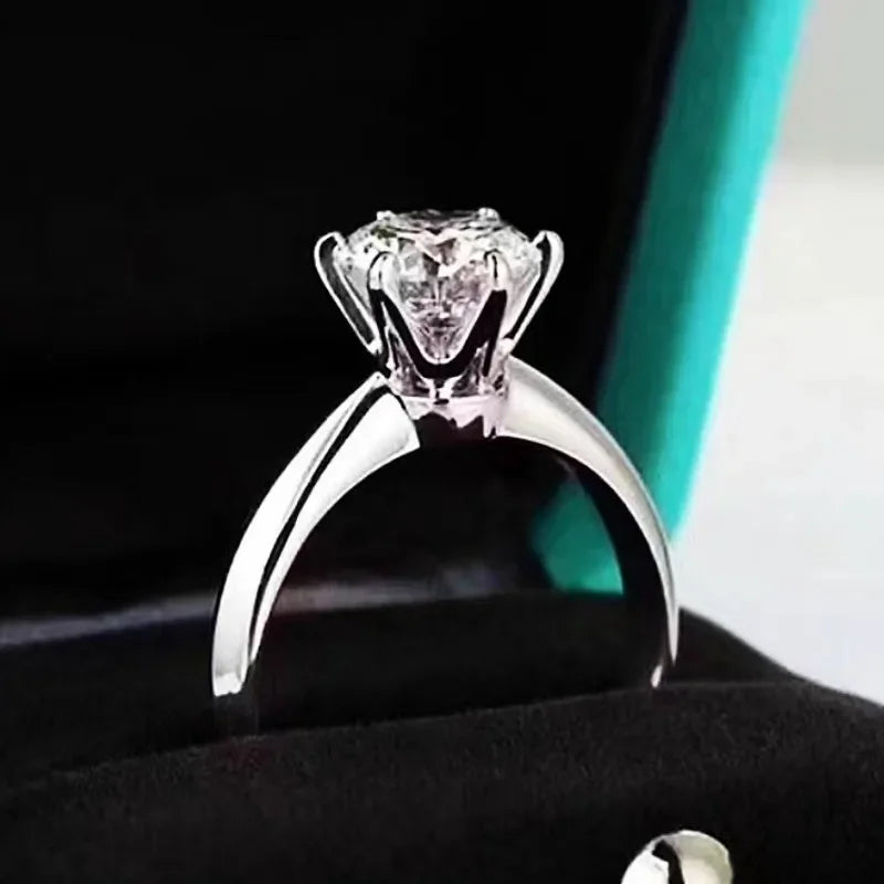 Mother’s Day Moissanite Ring – Real 925 Sterling Silver 1CT Solitaire